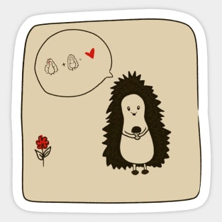 Loving hedgehog Sticker